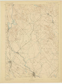 Berwick Maine Historical topographic map, 1:62500 scale, 15 X 15 Minute, Year 1893