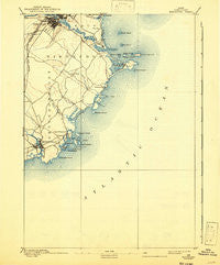 Biddeford Maine Historical topographic map, 1:62500 scale, 15 X 15 Minute, Year 1893