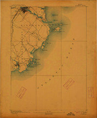 Biddeford Maine Historical topographic map, 1:62500 scale, 15 X 15 Minute, Year 1893
