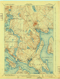 Bluehill Maine Historical topographic map, 1:62500 scale, 15 X 15 Minute, Year 1904
