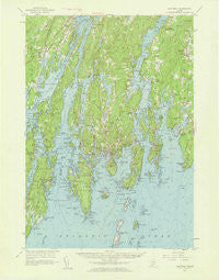 Boothbay Maine Historical topographic map, 1:62500 scale, 15 X 15 Minute, Year 1957