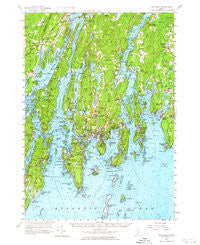 Boothbay Maine Historical topographic map, 1:62500 scale, 15 X 15 Minute, Year 1957