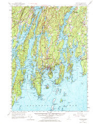 Boothbay Maine Historical topographic map, 1:62500 scale, 15 X 15 Minute, Year 1957