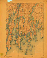 Boothbay Maine Historical topographic map, 1:62500 scale, 15 X 15 Minute, Year 1893