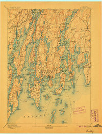 Boothbay Maine Historical topographic map, 1:62500 scale, 15 X 15 Minute, Year 1893