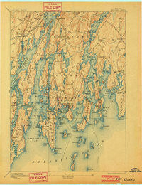 Boothbay Maine Historical topographic map, 1:62500 scale, 15 X 15 Minute, Year 1893