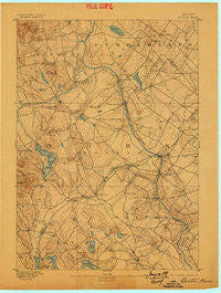 Buxton Maine Historical topographic map, 1:62500 scale, 15 X 15 Minute, Year 1893