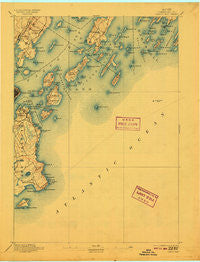 Casco Bay Maine Historical topographic map, 1:62500 scale, 15 X 15 Minute, Year 1893