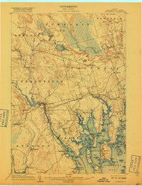 Cherryfield Maine Historical topographic map, 1:62500 scale, 15 X 15 Minute, Year 1904