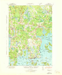 Columbia Falls Maine Historical topographic map, 1:62500 scale, 15 X 15 Minute, Year 1942