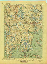 Columbia Falls Maine Historical topographic map, 1:62500 scale, 15 X 15 Minute, Year 1921