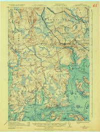 Columbia Falls Maine Historical topographic map, 1:62500 scale, 15 X 15 Minute, Year 1921