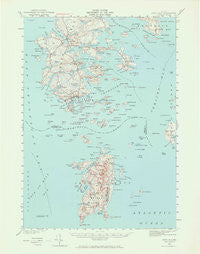 Deer Isle Maine Historical topographic map, 1:62500 scale, 15 X 15 Minute, Year 1942