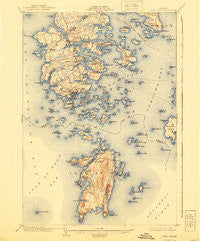 Deer Isle Maine Historical topographic map, 1:62500 scale, 15 X 15 Minute, Year 1904
