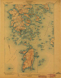 Deer Isle Maine Historical topographic map, 1:62500 scale, 15 X 15 Minute, Year 1904