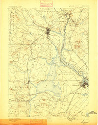 Dover New Hampshire Historical topographic map, 1:62500 scale, 15 X 15 Minute, Year 1893