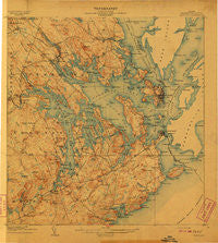 Eastport Maine Historical topographic map, 1:62500 scale, 15 X 15 Minute, Year 1908