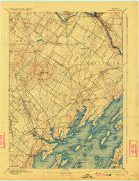 Freeport Maine Historical topographic map, 1:62500 scale, 15 X 15 Minute, Year 1892