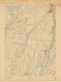 Gardiner Maine Historical topographic map, 1:62500 scale, 15 X 15 Minute, Year 1892