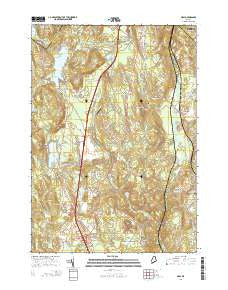 Gray Maine Current topographic map, 1:24000 scale, 7.5 X 7.5 Minute, Year 2014