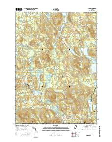 Hiram Maine Current topographic map, 1:24000 scale, 7.5 X 7.5 Minute, Year 2014