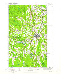 Houlton Maine Historical topographic map, 1:62500 scale, 15 X 15 Minute, Year 1951