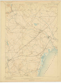 Kennebunk Maine Historical topographic map, 1:62500 scale, 15 X 15 Minute, Year 1898