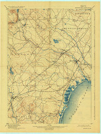 Kennebunk Maine Historical topographic map, 1:62500 scale, 15 X 15 Minute, Year 1898