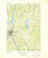 Lewiston Maine Historical topographic map, 1:62500 scale, 15 X 15 Minute, Year 1942