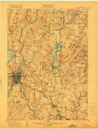Lewiston Maine Historical topographic map, 1:62500 scale, 15 X 15 Minute, Year 1908