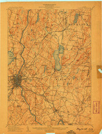 Lewiston Maine Historical topographic map, 1:62500 scale, 15 X 15 Minute, Year 1908