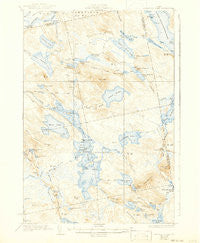 Nicatous Lake Maine Historical topographic map, 1:62500 scale, 15 X 15 Minute, Year 1934