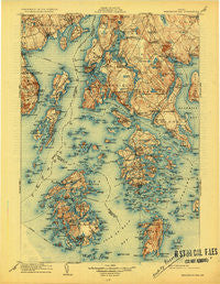 Penobscot Bay Maine Historical topographic map, 1:125000 scale, 30 X 30 Minute, Year 1905