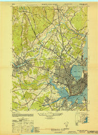 Portland West Maine Historical topographic map, 1:24000 scale, 7.5 X 7.5 Minute, Year 1944