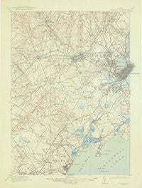 Portland Maine Historical topographic map, 1:62500 scale, 15 X 15 Minute, Year 1916