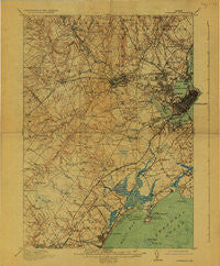 Portland Maine Historical topographic map, 1:62500 scale, 15 X 15 Minute, Year 1916