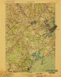 Portland Maine Historical topographic map, 1:62500 scale, 15 X 15 Minute, Year 1916