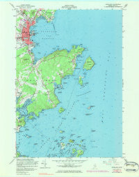 Rockland Maine Historical topographic map, 1:24000 scale, 7.5 X 7.5 Minute, Year 1955