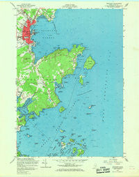 Rockland Maine Historical topographic map, 1:24000 scale, 7.5 X 7.5 Minute, Year 1955