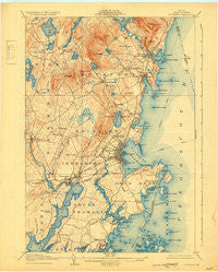 Rockland Maine Historical topographic map, 1:62500 scale, 15 X 15 Minute, Year 1906