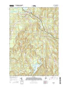 Unity Maine Current topographic map, 1:24000 scale, 7.5 X 7.5 Minute, Year 2014