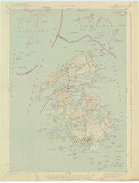 Vinalhaven Maine Historical topographic map, 1:62500 scale, 15 X 15 Minute, Year 1944