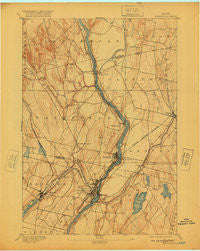Waterville Maine Historical topographic map, 1:62500 scale, 15 X 15 Minute, Year 1892