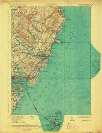 York Maine Historical topographic map, 1:62500 scale, 15 X 15 Minute, Year 1920