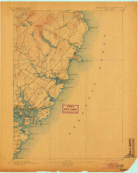 York Maine Historical topographic map, 1:62500 scale, 15 X 15 Minute, Year 1893