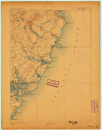 York Maine Historical topographic map, 1:62500 scale, 15 X 15 Minute, Year 1893
