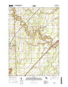 Adair Michigan Current topographic map, 1:24000 scale, 7.5 X 7.5 Minute, Year 2017