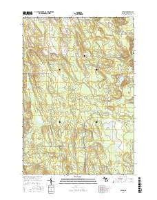 Afton Michigan Current topographic map, 1:24000 scale, 7.5 X 7.5 Minute, Year 2017