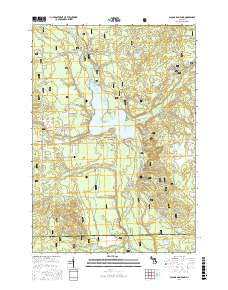 Alcona Dam Pond Michigan Current topographic map, 1:24000 scale, 7.5 X 7.5 Minute, Year 2016