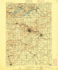Ann Arbor Michigan Historical topographic map, 1:125000 scale, 30 X 30 Minute, Year 1908